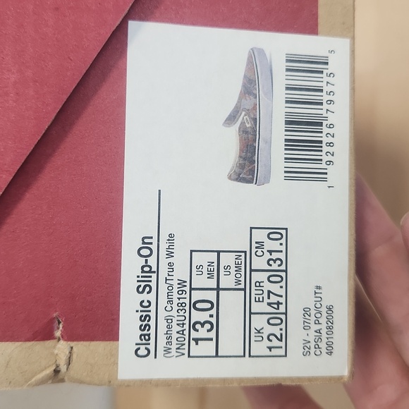 NWB Vans Mens 13 Classic Slip On Washed Camo Shoes - Picture 8 of 8